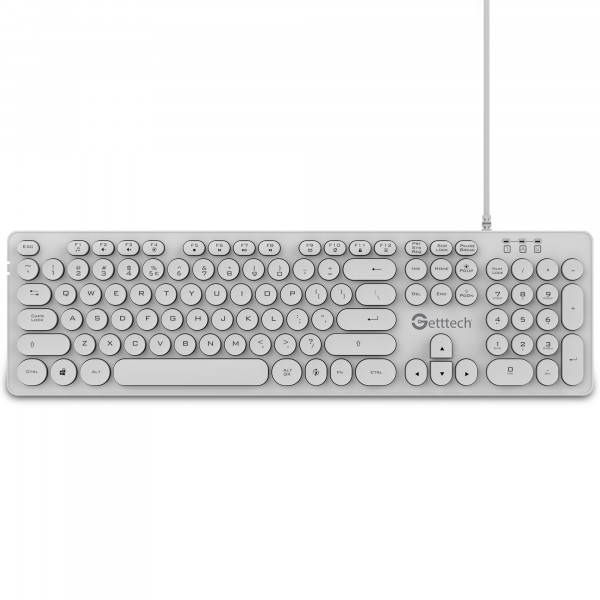 Getttech Teclado Ignite, Alámbrico, USB-A, Blanco - Modelo: GTI-28201B