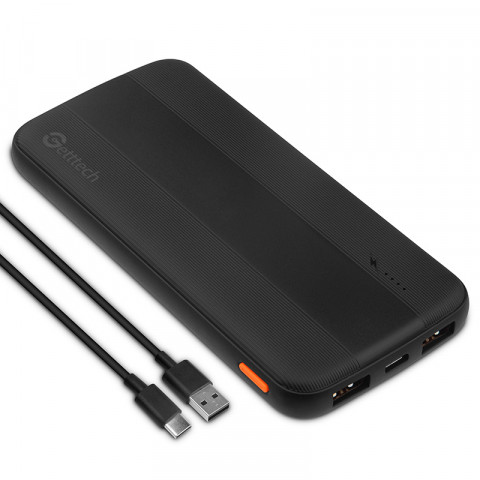 Getttech Power Bank Carga Rápida, 10,000 mAh, USB-C/USB-A - Modelo: GBN-E10FC-01