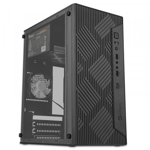 GCS-INOY1-01 - Gabinete Vitro S, Mini-Torre con Fuente 550W, Panel Acrilico.