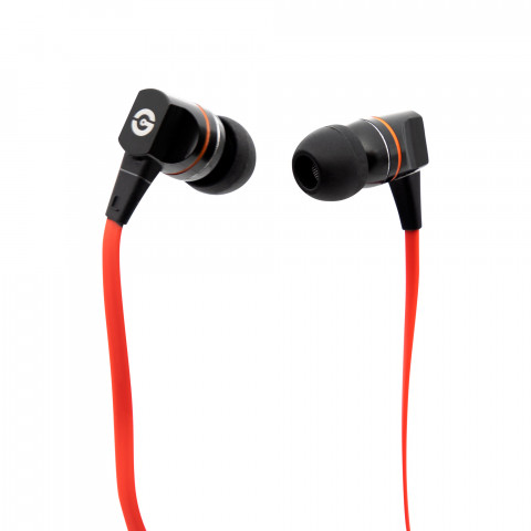 Getttech Earbuds with Mic Smooth , Black and Red - SKU: MI-2140R